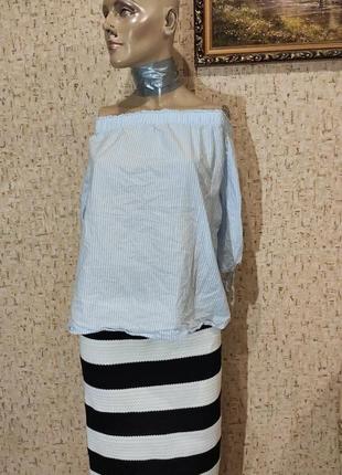 Шикарная блуза топ в полоску 50-52 размер4 фото