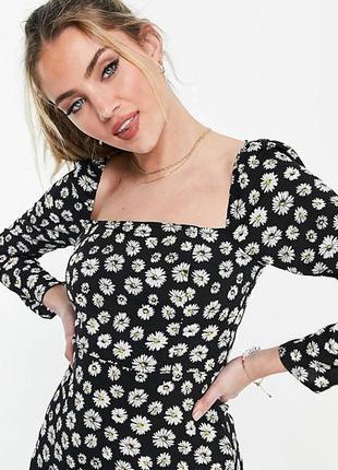 Шикарное платье в ромашки asos design 3