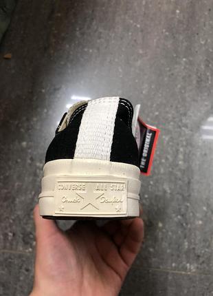 Converse comme garcons low низькі чорні кеди конверси з сердечком7 фото