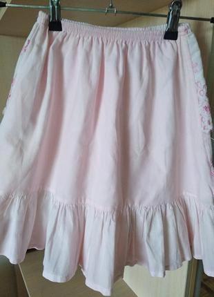 Очень красивая поплиновая юбка - миди  для девочки2 фото