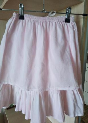 Очень красивая поплиновая юбка - миди  для девочки6 фото