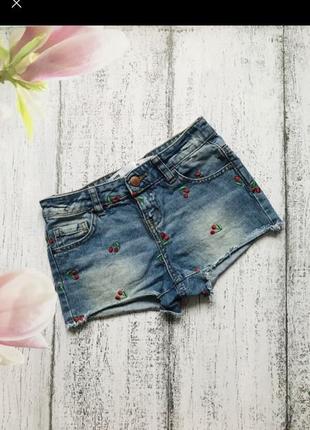 Крутые джинсовые шорты с вышивкой denim co 8-9лет1 фото