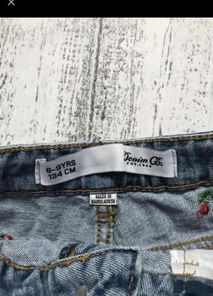 Крутые джинсовые шорты с вышивкой denim co 8-9лет2 фото