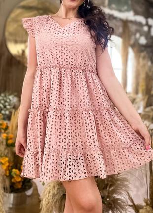 Сукня трапеція з прошвы 42-56 р-р