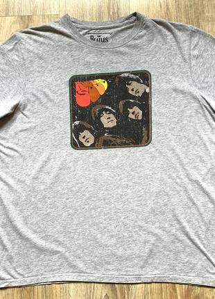Мужская хлопковая футболка с принтом the beatles