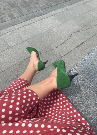 Эксклюзивные туфли на шпильке натуральная итальянская кожа и замша люкс8 фото
