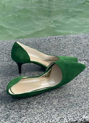 Эксклюзивные туфли на шпильке натуральная итальянская кожа и замша люкс2 фото