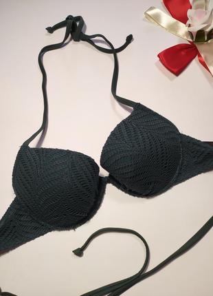 75в, кружевной верх купальника с пуш-ап на завязках h&m, 75b eur