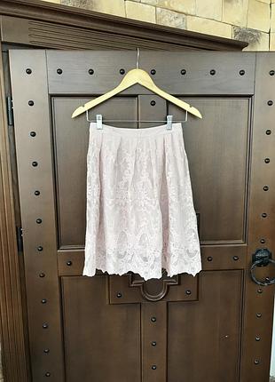 Юбка нежно розовая с кружевом 😍