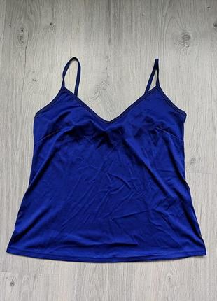 Блуза синяя прозрачная ткань + топ3 фото