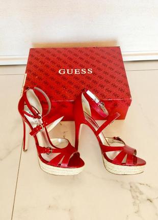 Туфли босоножки эспадрильи лаковые, guess