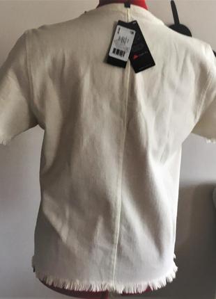 Джинсова футболка "moto t-shirt" з білого деніму (сша) s5 фото