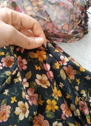 Сукня довжини міді з об'ємними рукавами6 фото