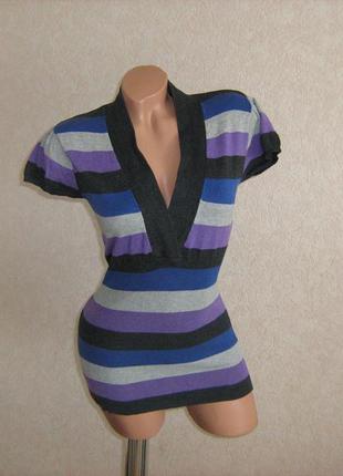 Кофта в смужку в'язаний трикотаж, розмір 42-46