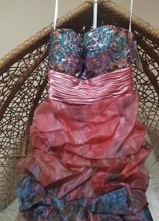 Обмен,платье трансформер jovani sherri hill terani со шлейфом выпускное корсетом5 фото