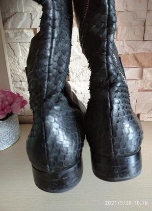 Натуральные кожаные сапоги италия ботинки замки питон3 фото