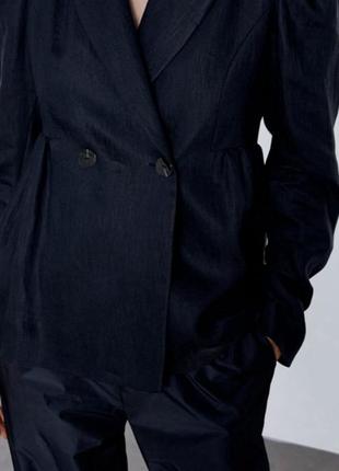 Zara . двубортый пиджак с обьемными рукавами4 фото