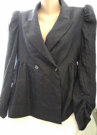 Zara . двубортый пиджак с обьемными рукавами5 фото