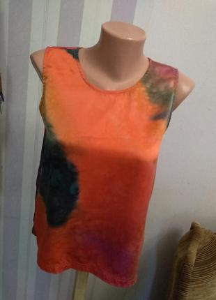 Шелк шелковая блуза топ винтаж батик4 фото