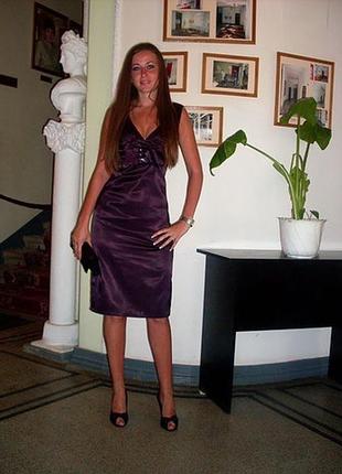 Хорошее платье, на выход, цвет, спелого баклажана, от бренда: midern line👌3 фото