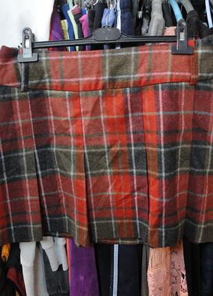 Теплая яркая юбка в клетку от фирмы next