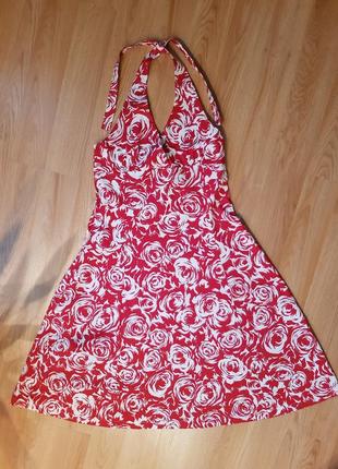 Сарафан в квіти, сукня з відкритою спинкою