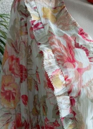 Легкое воздушное шифоновое платьев h&m  в цветочный принт на подкладке6 фото