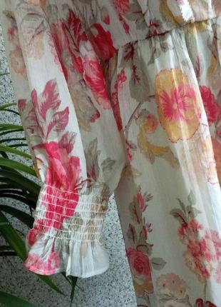 Легкое воздушное шифоновое платьев h&m  в цветочный принт на подкладке7 фото
