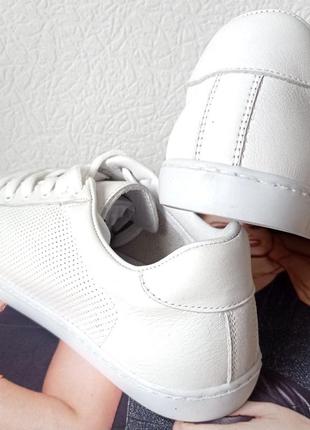 Sneakers white! сникеры кеды женские белые на шнурках с перфорацией кожа натуральная2 фото