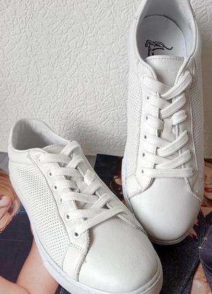 Sneakers white! сникеры кеды женские белые на шнурках с перфорацией кожа натуральная6 фото