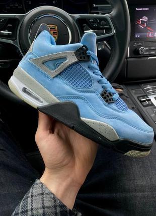 Кроссовки  air jordan 4 retro se university blue tech grey white