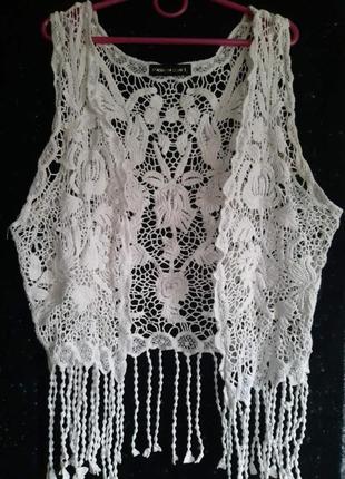 Летняя ажурная блузка, кружевная блуза fashion club.