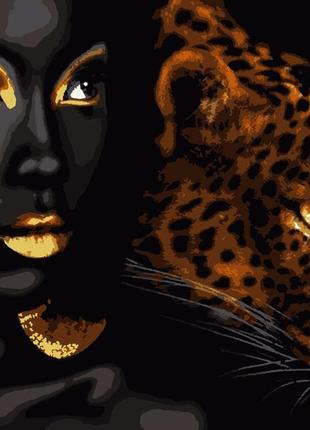 Картина за номерами африканська перлина з золотою фарбою арс пантера