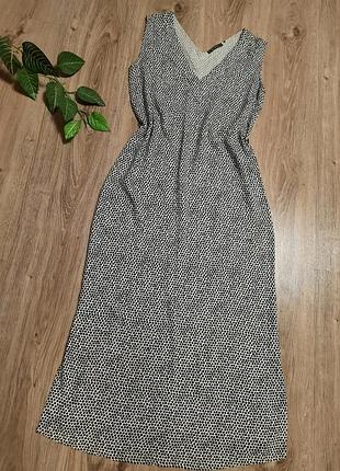 Сукня в дрібний горошок, довге літнє плаття