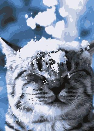Картина за номерами зима прийшла арс кіт у снігу