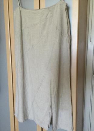 Красивая, льняная юбка большого размера4 фото