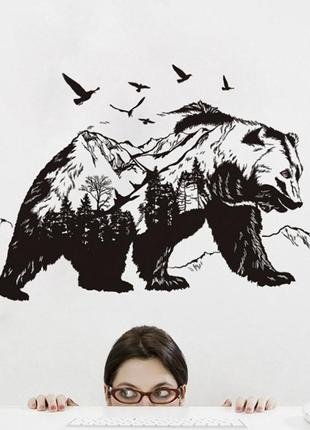 Інтер'єрна наклейка чорний гірський ведмідь3 фото