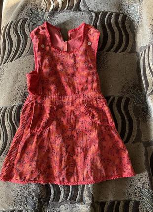 Дитяче натуральне вельветове червоне плаття на дівчинку натуральна м'яка тканина