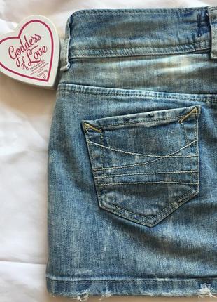 Мини юбка джинсовая рваная спідниця джинсова bershka denim5 фото