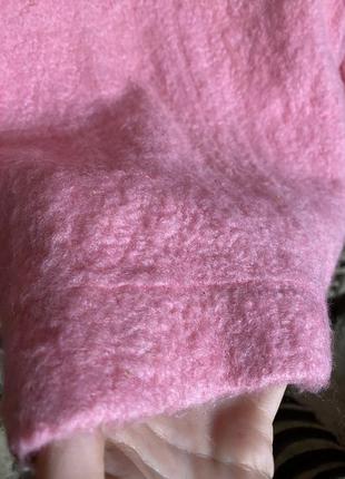Рожева кудлата шубка кожушок штучна дитяча з кишенею пальто6 фото