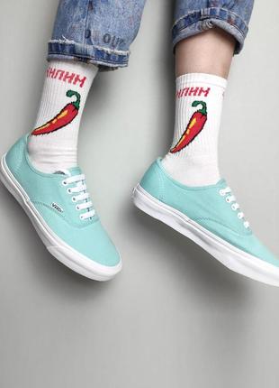 Vans authentic мятные/голубые кеды венс3 фото