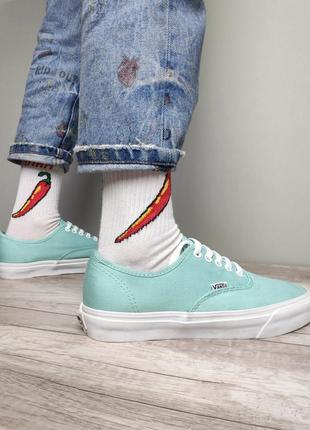 Vans authentic мятные/голубые кеды венс1 фото