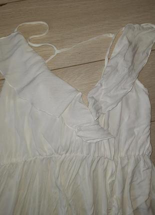 Пляжное макси платье с оборками и запахом4 фото