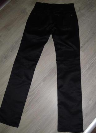 Черные атласные брюки на флисе зимние3 фото