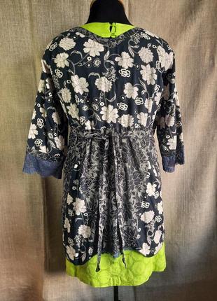Женская блуза туника с цветочным принтом6 фото