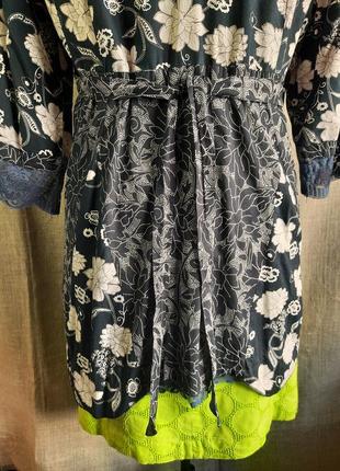Женская блуза туника с цветочным принтом7 фото