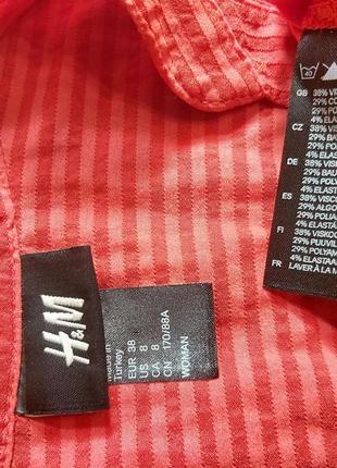 Офисная блуза h&m. рубашка офисная приталенная. красная блуза офис стретч10 фото