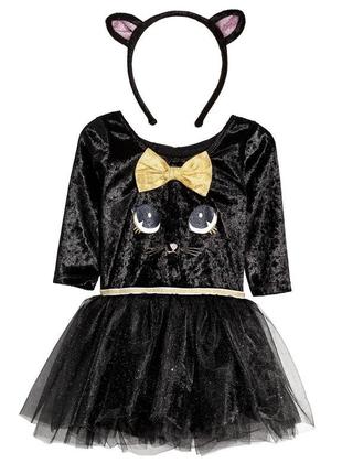 Плаття-костюм h&m на дівчинку! розкішний костюм кішечки+обідок!2 фото