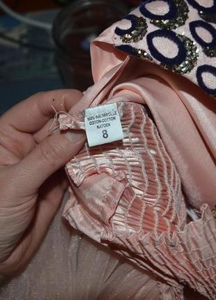 Платье hand made со шлейфом для девочки! персик+золото! качество!8 фото