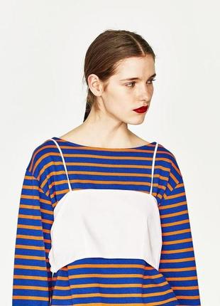Белый топ zara на завязках сзади - s